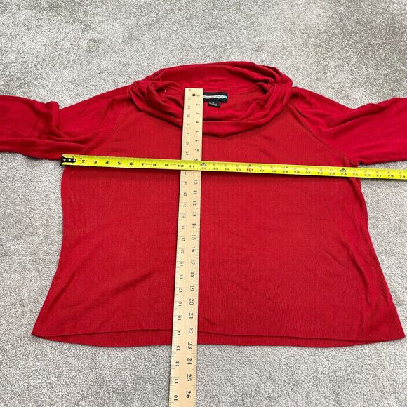 Requirements Acrylic Cowl Neck Pullover Sweater Womens Plus 2X Red Ribbed Knit - Picture 5 of 12